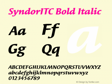 Syndor ITC Bold Italic 005.000图片样张
