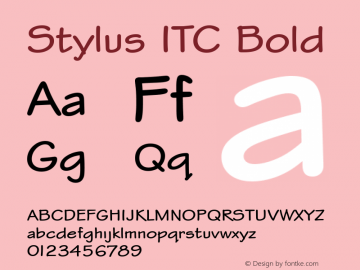 Stylus ITC Bold 005.000图片样张