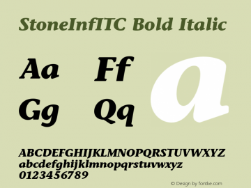 Stone Inf ITC Bold Italic 005.000图片样张