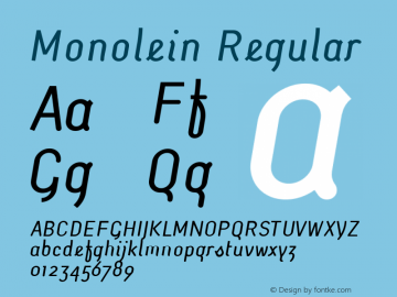 Monolein Regular Version 001.000 Font Sample