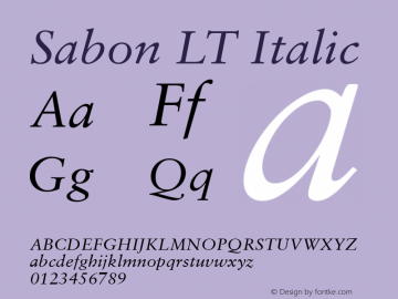 Sabon LT Italic 006.000图片样张