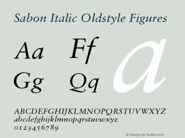 Sabon Italic Oldstyle Figures 001.001图片样张