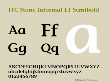 ITC Stone Informal LT Semibold 006.000图片样张