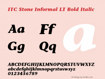 ITC Stone Informal LT Bold Italic 006.000图片样张