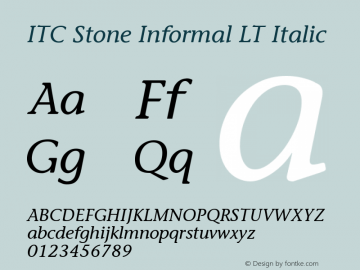 ITC Stone Informal LT Italic 006.000图片样张