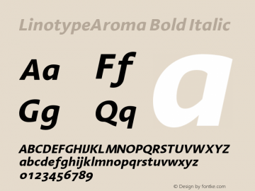 Linotype Aroma Bold Italic 005.000图片样张