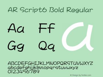 AR Script6 Bold Regular Version 2.10图片样张