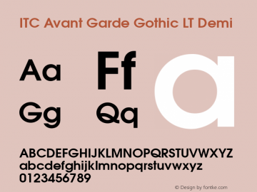 ITC Avant Garde Gothic LT Demi 006.000图片样张