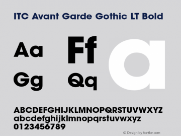 ITC Avant Garde Gothic LT Bold 006.000图片样张