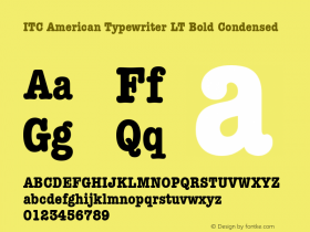 ITC American Typewriter LT Bold Condensed 006.000图片样张