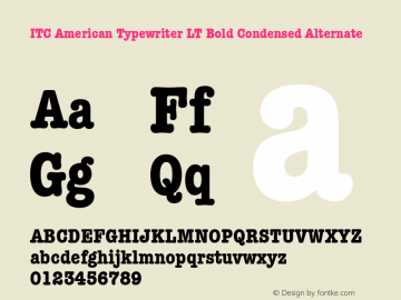 ITC American Typewriter LT Bold Condensed Alternate 006.000图片样张