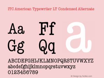 ITC American Typewriter LT Condensed Alternate 006.000图片样张