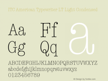 ITC American Typewriter LT Light Condensed 006.000图片样张