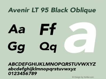 Avenir LT 95 Black Oblique 006.000图片样张