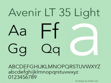 Avenir LT 35 Light 006.000图片样张