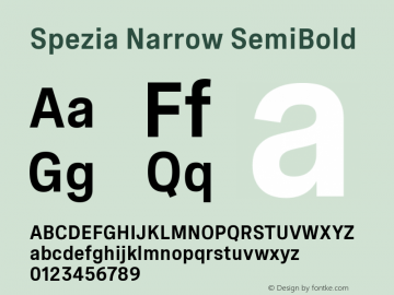 Spezia Narrow SemiBold Version 2.000图片样张