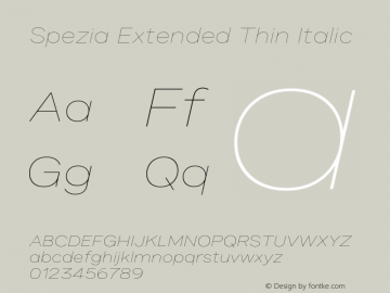 Spezia Extended Thin Italic Version 2.000图片样张