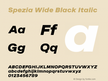 Spezia Wide Black Italic Version 2.000图片样张