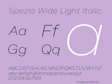 Spezia Wide Light Italic Version 2.000图片样张