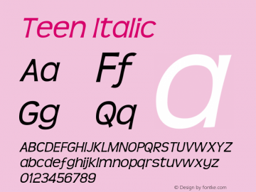 Teen-Italic Version 4.002图片样张