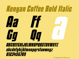 KenyanCoffeeRg-BoldItalic Version 5.001图片样张