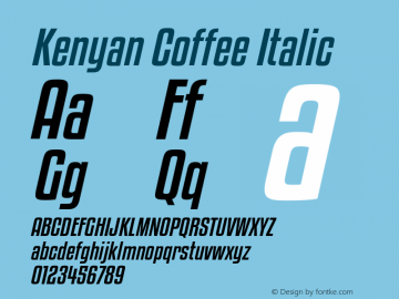 KenyanCoffeeRg-Italic Version 5.001图片样张