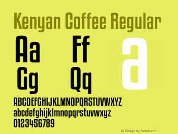 KenyanCoffeeRg-Regular Version 5.001图片样张