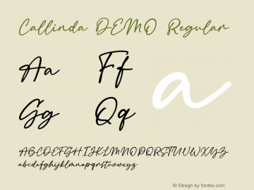 Callinda DEMO Regular Version 1.000图片样张
