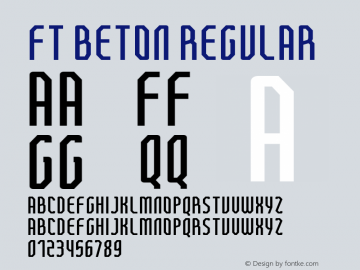 FTBetonRegular Version 1.0; Feb 2021 by Audry Kitoko Makelele图片样张