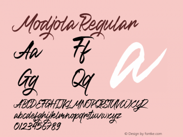Modjola Version 1.00;February 15, 2021;FontCreator 11.5.0.2430 32-bit图片样张