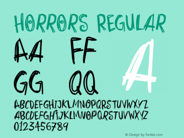 Horrors Version 1.00;September 22, 2021;FontCreator 12.0.0.2567 64-bit图片样张