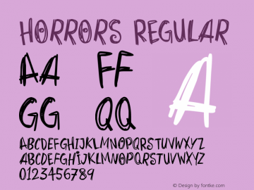 Horrors Version 1.00;September 22, 2021;FontCreator 12.0.0.2567 64-bit图片样张