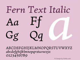 Fern Text Italic Version 1.0图片样张