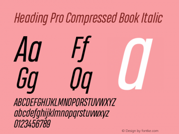Heading Pro Compressed Book Italic Version 1.001;PS 001.001;hotconv 1.0.70;makeotf.lib2.5.58329图片样张