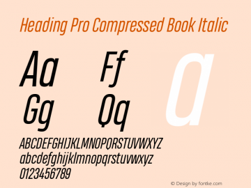 Heading Pro Compressed Book Italic Version 1.001图片样张