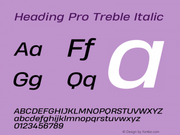 Heading Pro Treble Italic Version 1.001图片样张