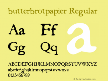 butterbrotpapier Regular Version: 04/29/00 16:30:29图片样张