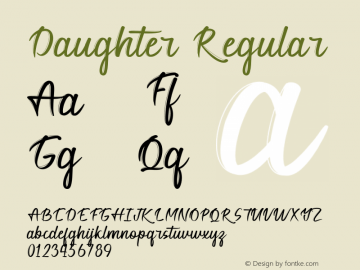 Daughter Version 1.008;Fontself Maker 3.5.4图片样张
