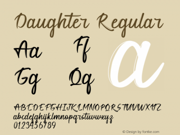 Daughter Version 1.008;Fontself Maker 3.5.4图片样张