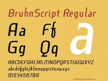 BruhnScript Regular Version 001.000 Font Sample