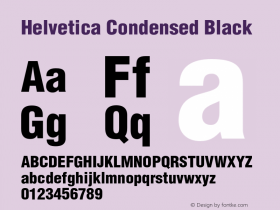 Helvetica Condensed Black 001.000 Font Sample