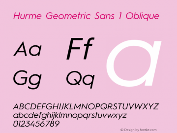 HurmeGeometricSans1-RegularObl Version 1.001图片样张