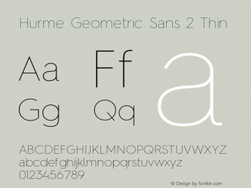 HurmeGeometricSans2-Thin Version 1.001图片样张