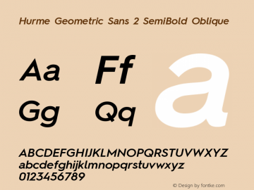 HurmeGeometricSans2-SemiBoldObl Version 1.001图片样张