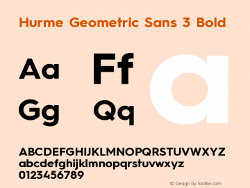 HurmeGeometricSans3-Bold Version 1.001图片样张