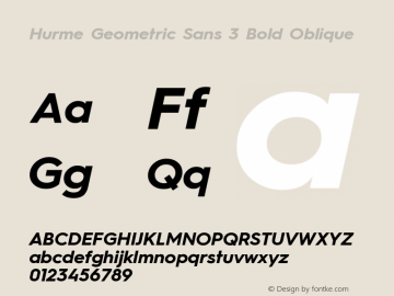 HurmeGeometricSans3-BoldObl Version 1.001图片样张