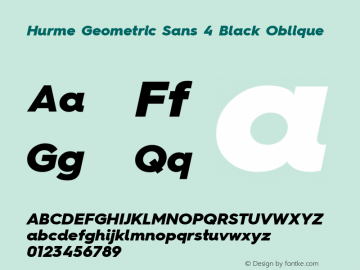 HurmeGeometricSans4-BlackObl Version 1.001图片样张