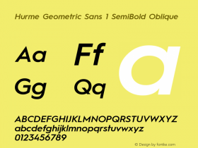 HurmeGeometricSans1-SemiBoldObl Version 1.001图片样张