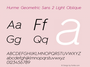 HurmeGeometricSans2-LightObl Version 1.001图片样张