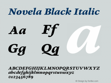 Novela Black Italic Version 1.000;hotconv 1.0.109;makeotfexe 2.5.65596图片样张